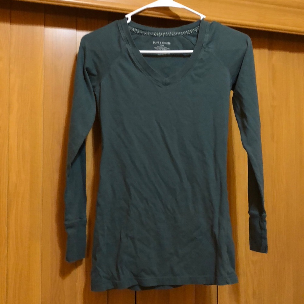 Pure & Simple Green Long Sleeve Tee - XS